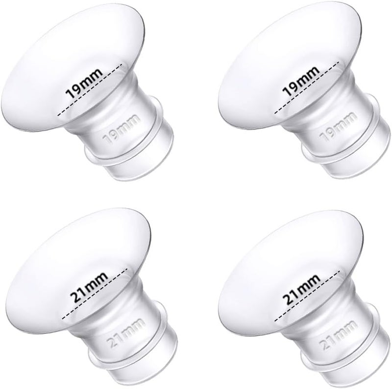 Trymall Flange Inserts 19mm 21mm for Medela,Spectra 24mm Shields/Flanges,Compatible with TSRETE,CPPSLEE,Momcozy S9/S9Pro/S12/S12Pro Wearable Breast Pump,Reduce 24mm Nipple Tunnel Down to 4pcs - Image 1